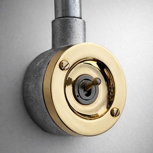 Single Gang Solid Brass Cast Conduit Metal Light Switch Industrial 2 Way - Vintage Crabtree Style