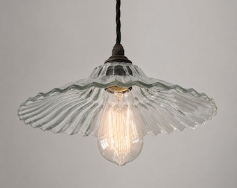 Lenwade Prismatic Glass Pendant Light | Vintage Railway Style