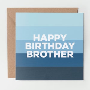 Brother Geburtstagskarte - Alles Gute zum Geburtstag Brother, Streifen-Design, Einfach, Kraft-Umschlag