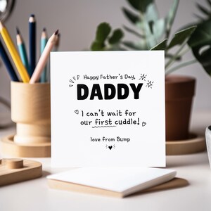Biglietto per la festa del papà dal pancione - Non vedo l'ora del nostro primo abbraccio - Futuro papà - Biglietto personalizzato