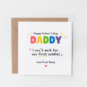 Biglietto per la festa del papà del futuro papà - Dal pancione - Festa del papà - Non vedo l'ora del nostro primo abbraccio - Biglietto personalizzato