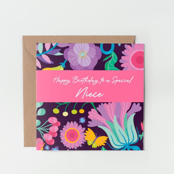Biglietto di compleanno per nipote, bella nipote bionda con fiori, bellissimo biglietto con belle parole per 16°, 18°, 20°, 30°, pietra miliare