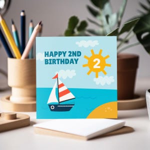 2.Geburtstagskarte für Jungen, personalisierte 2.Geburtstagskarte, zweiter Geburtstag für Sohn, zweite Geburtstagskarte Enkel, Neffe 2.Geburtstag