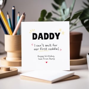 Biglietto di auguri per il compleanno di From the Bump - Non vedo l'ora del nostro primo abbraccio - Biglietto di auguri per il compleanno del futuro papà - Biglietto personalizzato