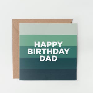 Papa Geburtstagskarte - Happy Birthday Dad, Streifen-Design, einfach, Kraft-Umschlag