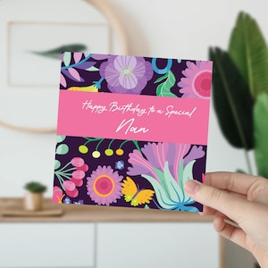 Joyeux anniversaire à une grand-mère spéciale, carte d'anniversaire florale, carte d'anniversaire pour grand-mère, carte d'anniversaire spéciale grand-mère, carte pour grand-mère