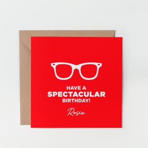 Carte d'anniversaire spectaculaire, carte d'anniversaire avec lunettes, carte d'anniversaire drôle, carte d'anniversaire avec jeu de mots, carte pour lui ou elle, carte personnalisée, opticien