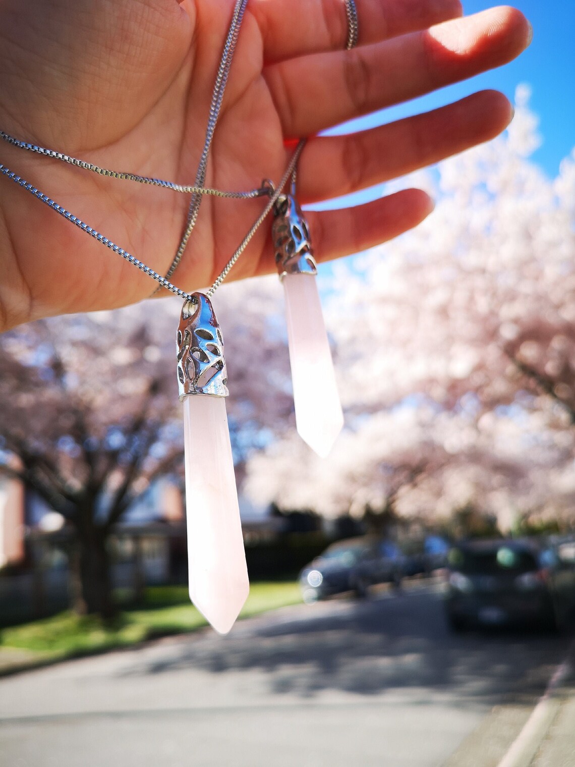 natural rose quartz chakra necklace natural rose quartz chakra necklace