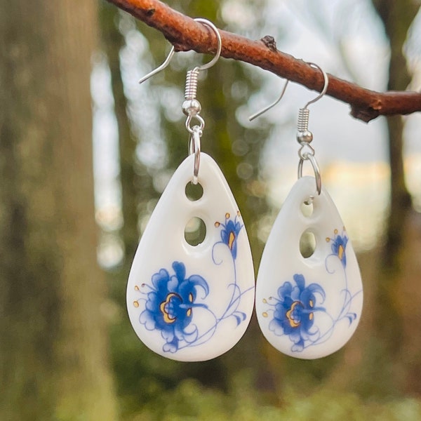 Broken China Earrings Etsy