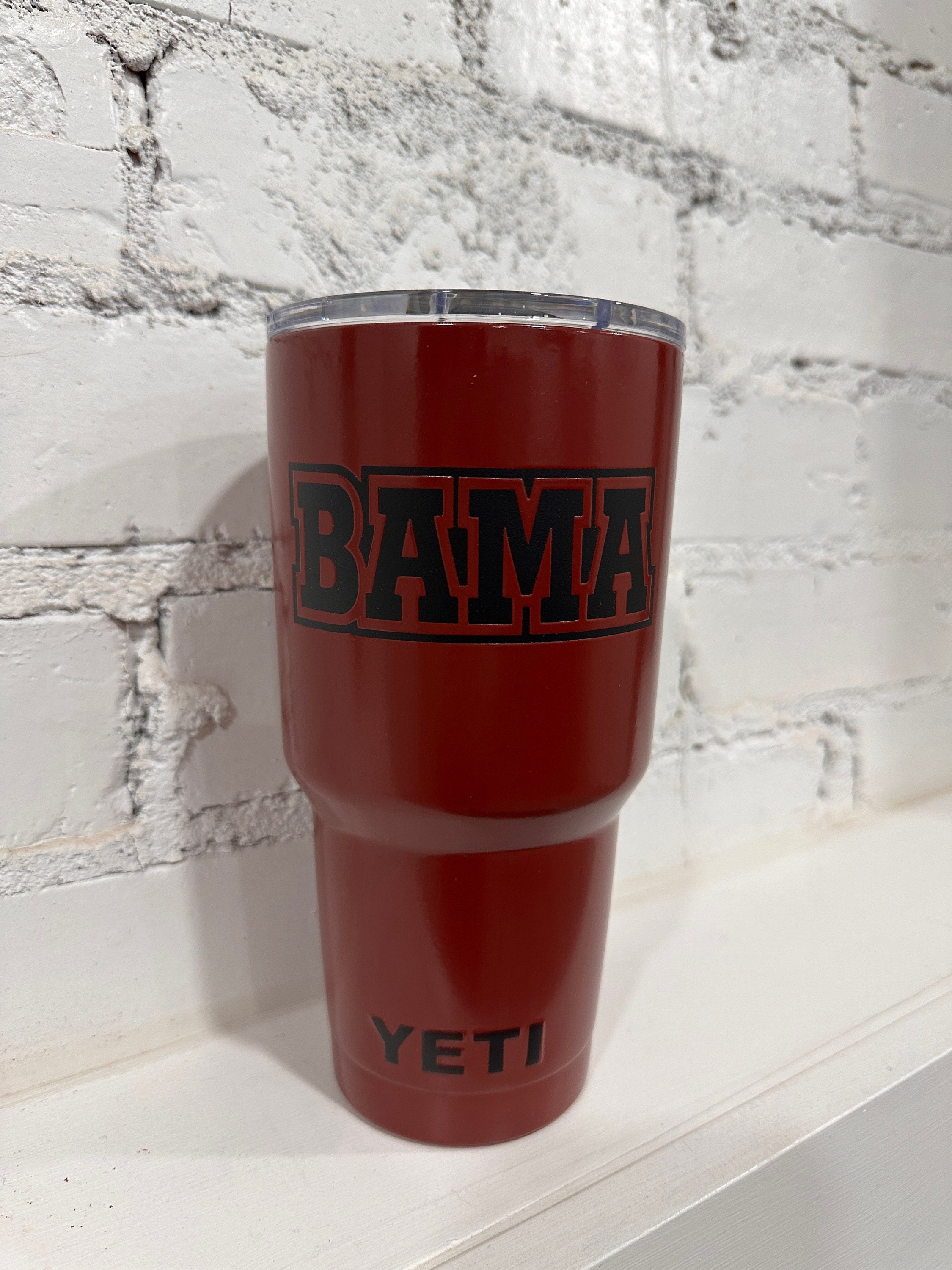 Alabama Crimson Tide YETI Laser Engraved 20 or 30 oz. Black Tumbler