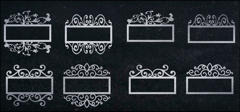 Download Address name plaque monogram sign svg dxf cut files 6pk | Etsy