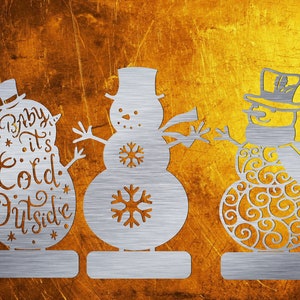 standing snowmen svg dxf cnc plasma