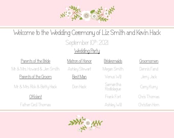 Wedding Program Floral