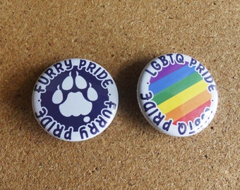 Furry LGBTQ Pride Button Badges 32mm