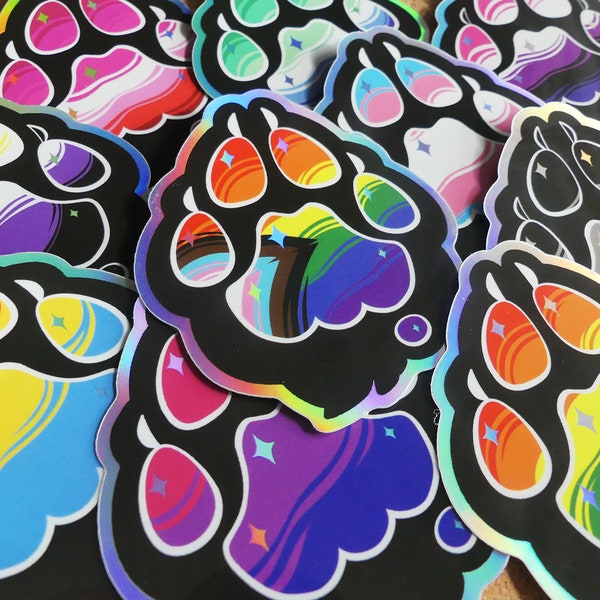 Paw Pride Holographic Sticker 8x8cm