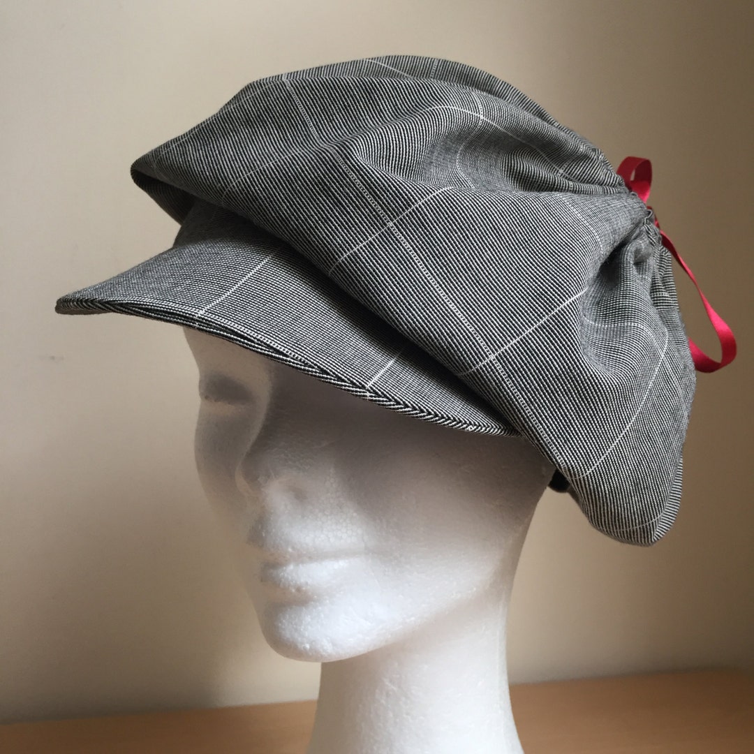 Women Beret, Newsboy Cap, Handmade Hat, Sewn Fabric Cap, Fabric Hat