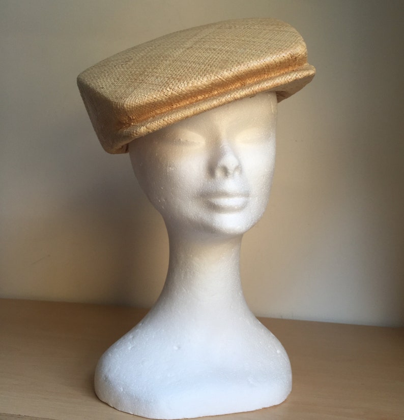 Womens and Mens Raffia Straw Square Hat, Casual Hat, Futuristic Hat, Design Hat, Summer Hat, Spring Hat, Visor Straw Hat image 2