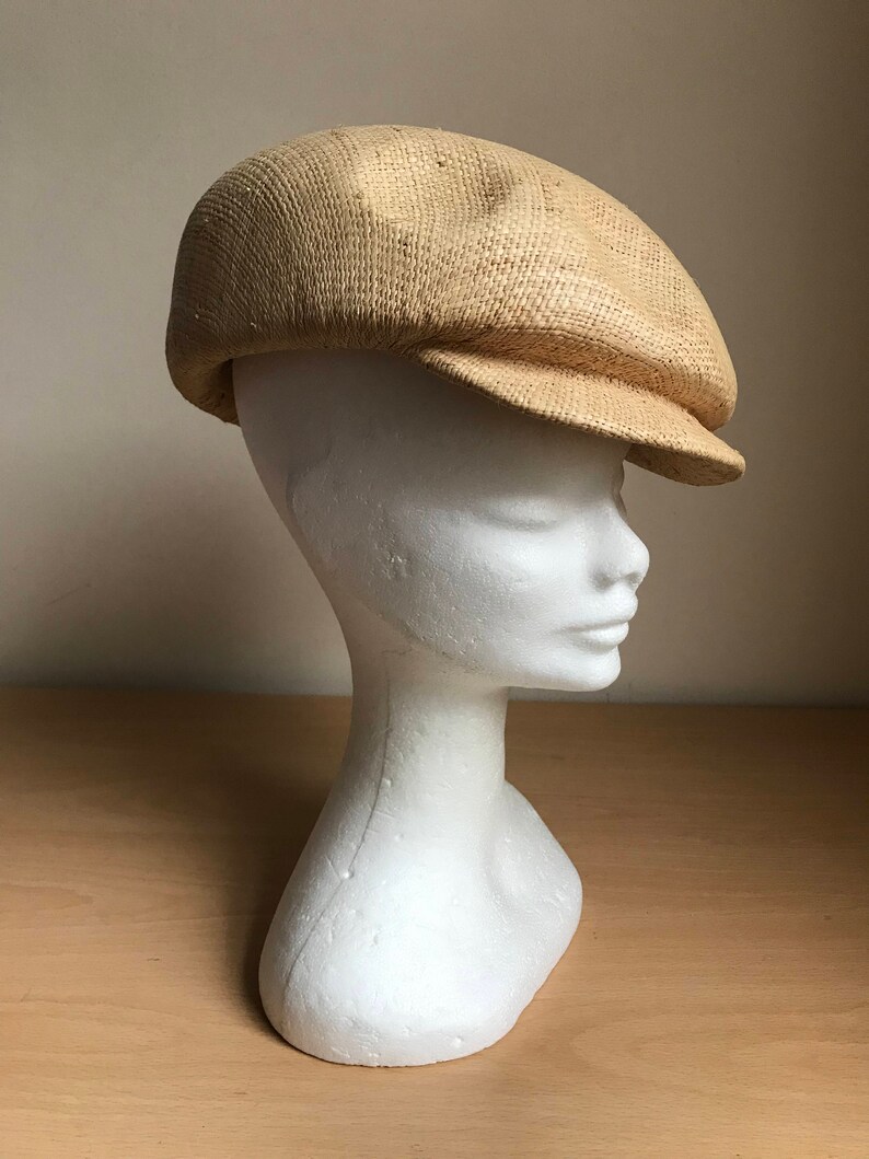 Womens And Mens Straw Hat 1920s Newsboy Style Cap Straw Etsy