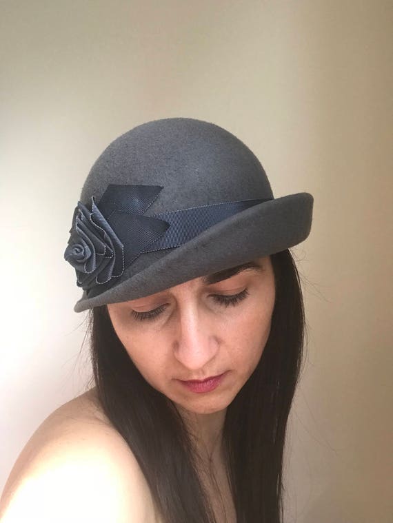 grey cloche hat