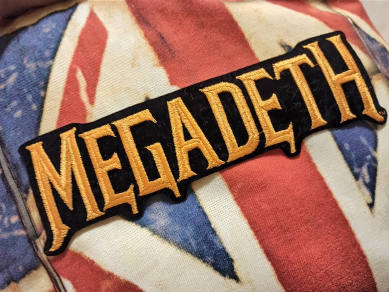 for your denim battle yacket Heavy metal style 80s made in usa Megadeth big iron on Embroidered on velvet patch vintage early 90s