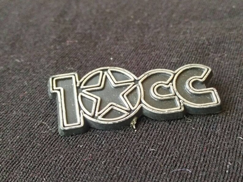 10cc vintage 80s plastic pin For your collection vintage relic of the legendary 10cc Amazing gift for fans of vintage items 80s.