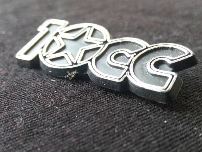 10cc vintage 80s plastic pin For your collection vintage relic of the legendary 10cc Amazing gift for fans of vintage items 80s.