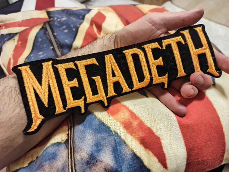 for your denim battle yacket Heavy metal style 80s made in usa Megadeth big iron on Embroidered on velvet patch vintage early 90s