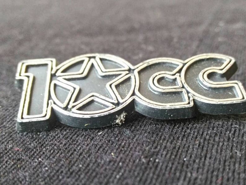 10cc vintage 80s plastic pin For your collection vintage relic of the legendary 10cc Amazing gift for fans of vintage items 80s.