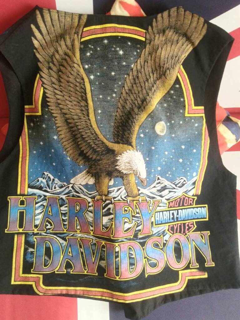 Harley Davidson 90s Vintage Vest Cotton Xl. Not Original. Made in