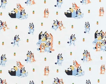 1/2 METRE - Bluey Family Fun Cotton Fabric -  100% Cotton Fabric