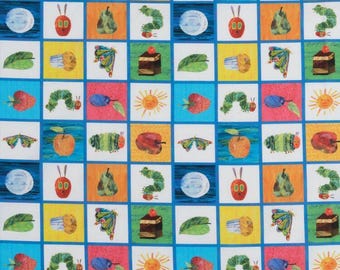 1/2 METRE - Licensed The Hungry Caterpillar Blocks Cotton Fabric - 100% Quilting Cotton