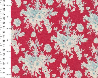 1/2 METRE - Tilda Cottage Collection Botanical Red - quilting fabric, cotton fabric