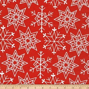 1/2 METER - Riley Blake - All about Christmas - Snowflakes Rot - C10798 ROT - 100% Baumwollstoff