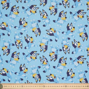 1/2 METER - Lizensierter Bluey Baumwollstoff - 100% Baumwolle beim Quilten