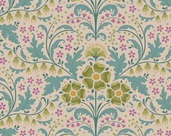 Tilda Hometown Elanora Teal 100477 - Tela de algodón para acolchado