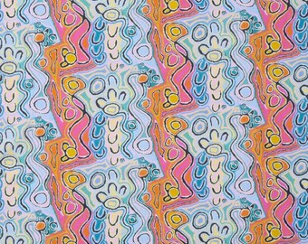 1/2 METER - Warlukurlangu Indigenous Prints Mina Mina Dreaming Fabric Bunt - Aboriginal Indigenous Fabric - Quilting Cotton Fabric