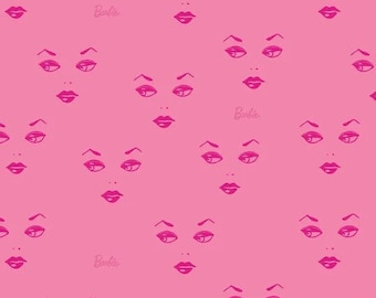 1/2 METRE - Riley Blake - Barbie Faces in Pink on Pink C9731 - Quilting Cotton
