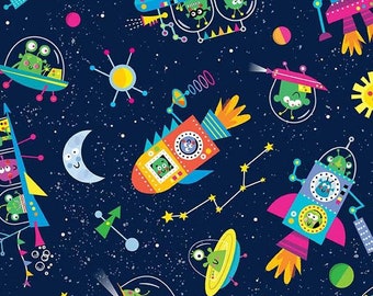 1/2 METRE - Michael Miller - Lost In Space by Edward Miller - Monster Adventure DC10814 - Quilting Cotton Fabric