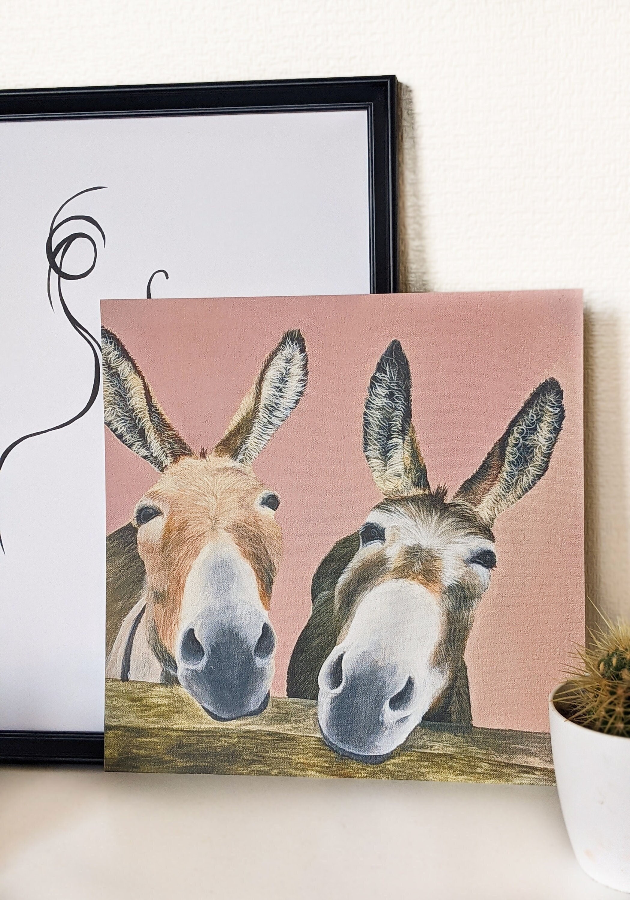 The Donkeys Donkey Art Print, Wall Art, Donkey Gift, Animal Painting