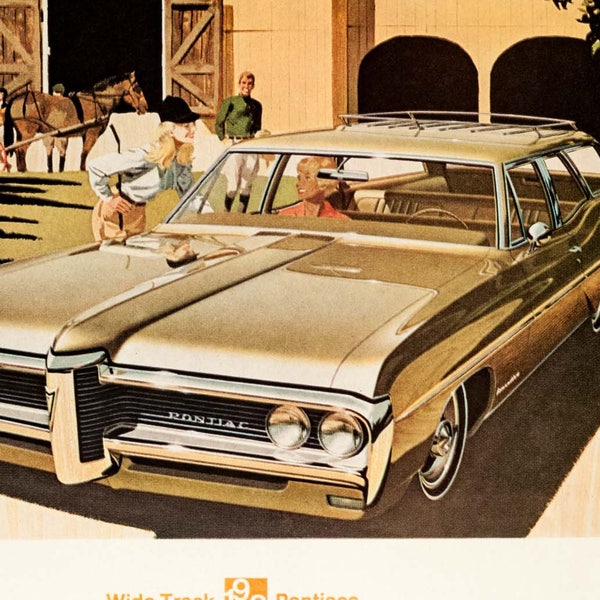Vintage 1968 Pontiac Executive Safari Station Wagon Ad  (PO-68-243)