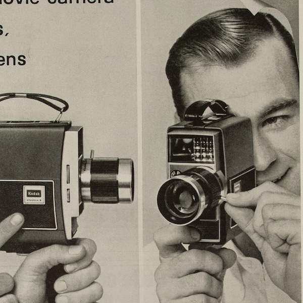 Vintage 1963 Kodak Electric 8 Zoom Movie Camera Ad  (63-HOL-7)