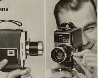 Vintage 1963 Kodak Electric 8 Zoom Movie Camera Ad (63-HOL-7) - Etsy