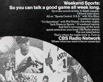 Vintage CBS Radio Network 1968 Ad