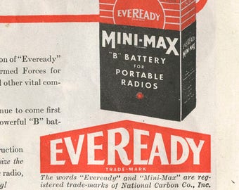Eveready Battery Ad from 1945  (PO-45-039)
