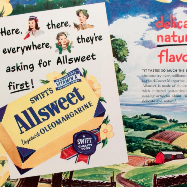 Swift's Allsweet Oleo Margarine Ad from 1947 (AD47-37)