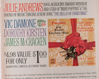 Firestone Christmas LP Ad from 1965 Featuring JULIE ANDREWS (65LOOK-05)