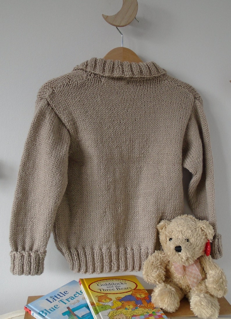 sweater Hand knitted children jacket cardigan with novelty dog buttons