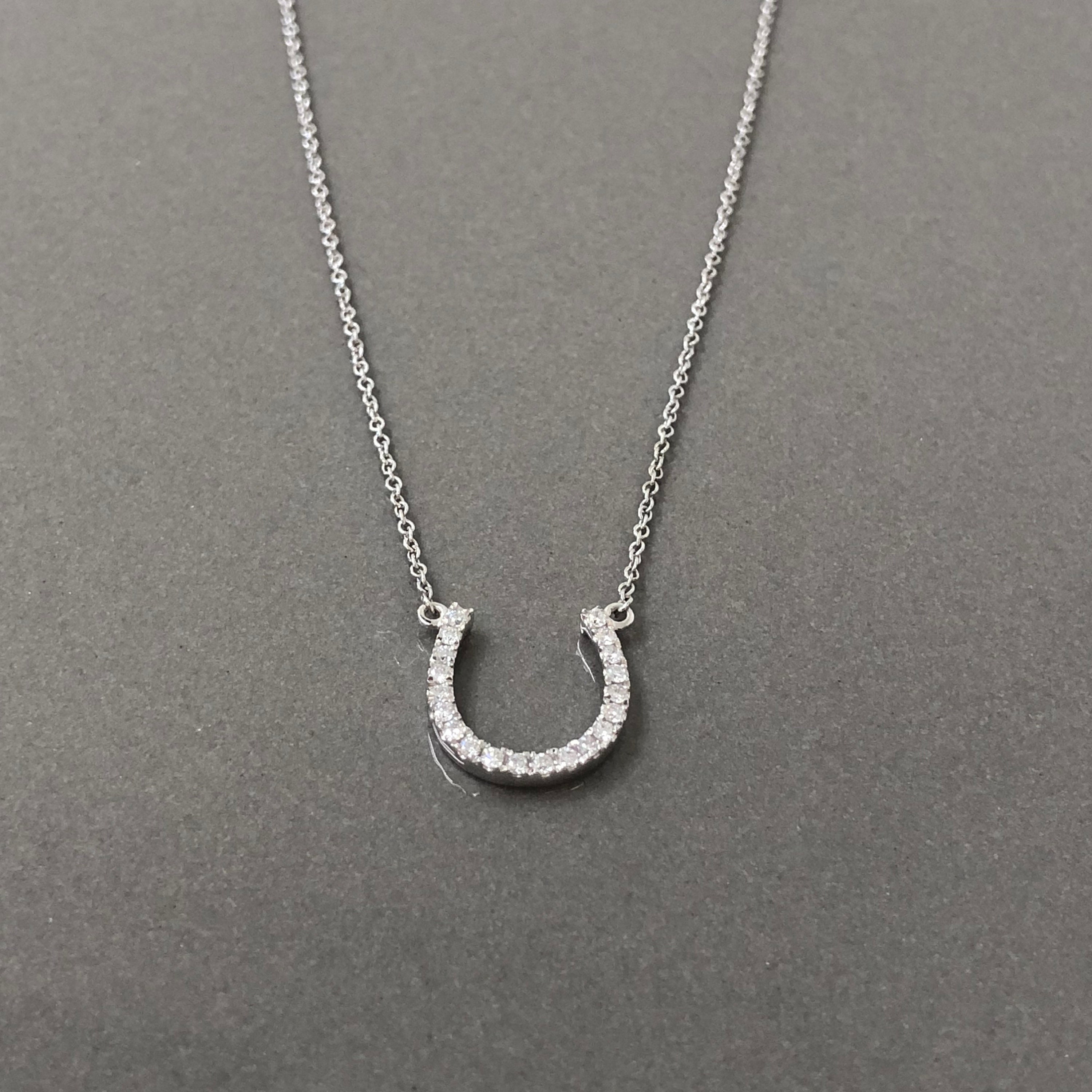 18K White Gold Diamond Horseshoe 