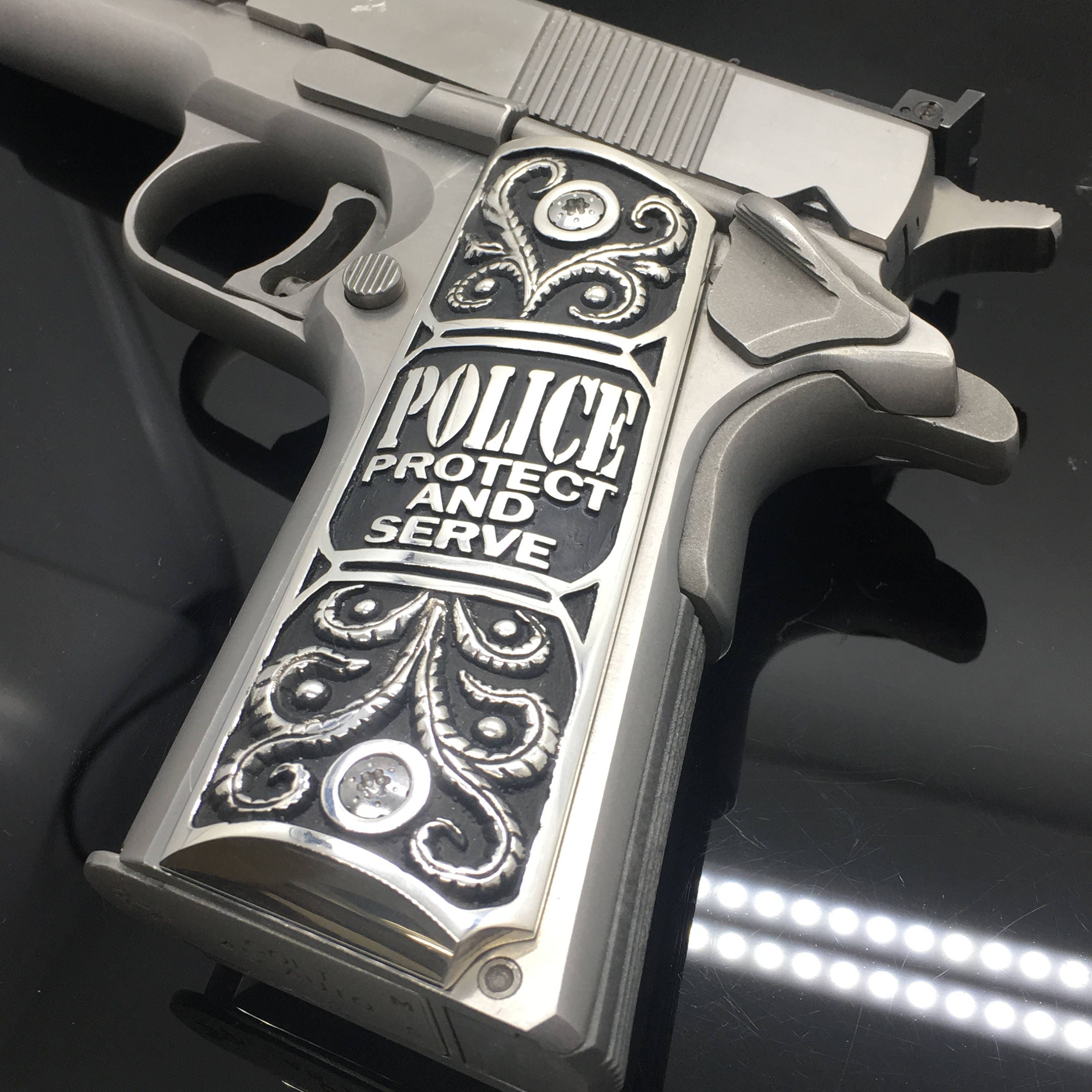 1911 Sterling Silver Gun Grips Colt 1911 0.925 Sterling Etsy