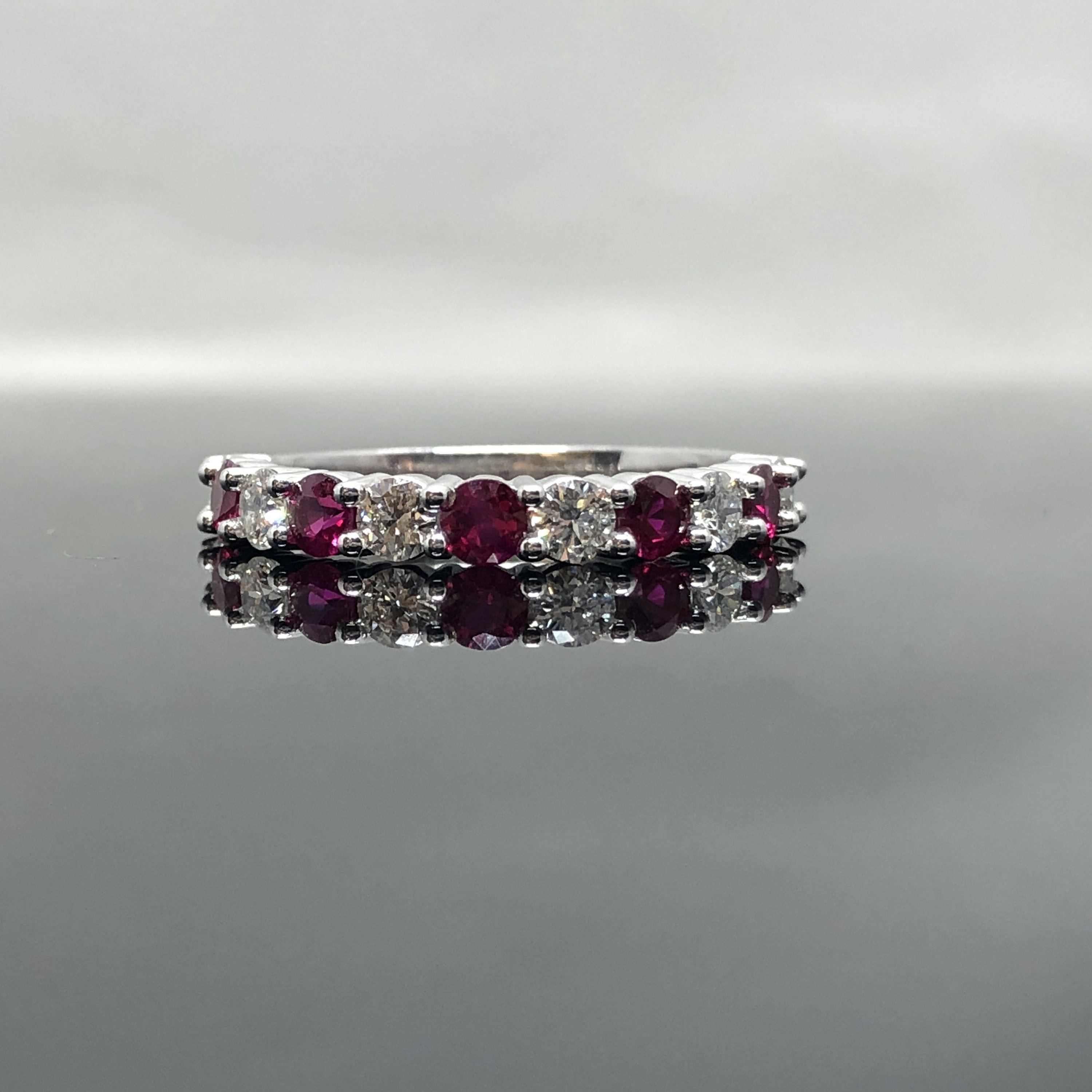 Diamond and sale ruby anniversary band
